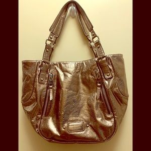 NWOT Nine West Large Gold Metallic Tote Bag